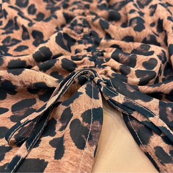 Gianni Bini Size 6 Molly Asymmetrical Leopard Skirt Animal Print Lined Midi - Picture 6 of 8